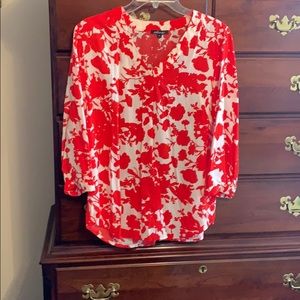 Red and white blouse